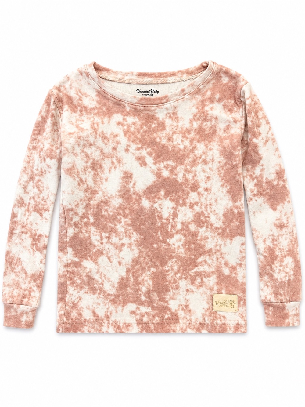 Vaenait Baby Girls Pink Tie Dye Long Sleeve Pajama Top 100% Cotton 4-5T